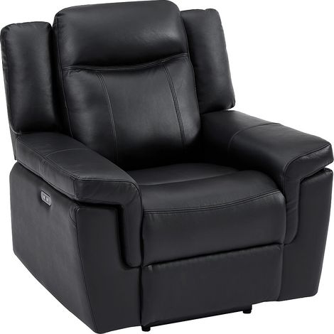 Poltrona relax elettrica in Pelle Nero - KENNETH (1/4)