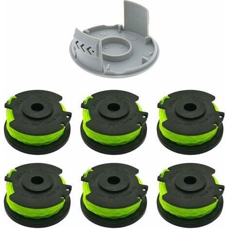 Bobine de remplacement pour brosse Ryobi RAC142 36V, accessoire pour tondeuse, bobine de remplacement pour tondeuse, pour brosses radio RLT36B33 et RY36LT33A-0 (6 bobines + 1 capuchon) (1/4)