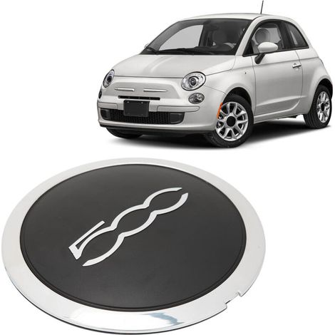Coprimozzo nero con finitura cromata – Ricambio diretto per Fiat 500 2012-2022 – Materiale ABS resistente alle alte temperature - 68078419AC (1/5)