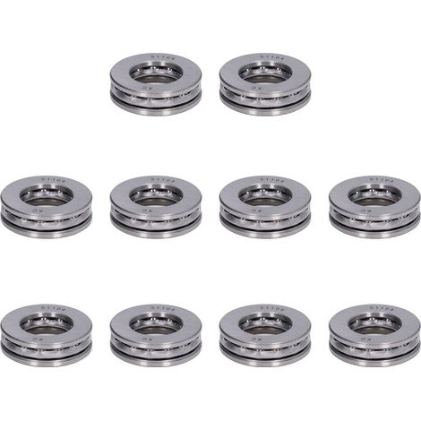 10PCS Plane Thrust Ball Bearings High Accuracy Detachable Miniature Axial Metal Bearing Kit51104