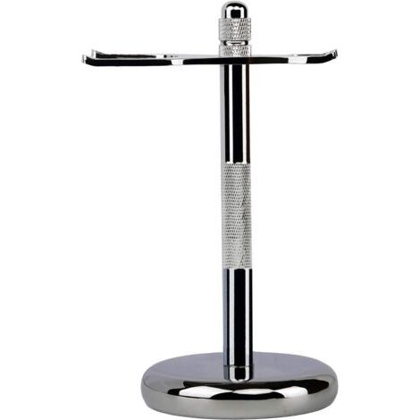 Support pour rasoir et blaireau Support pour rasoir en acier inoxydable chromé (1/4)
