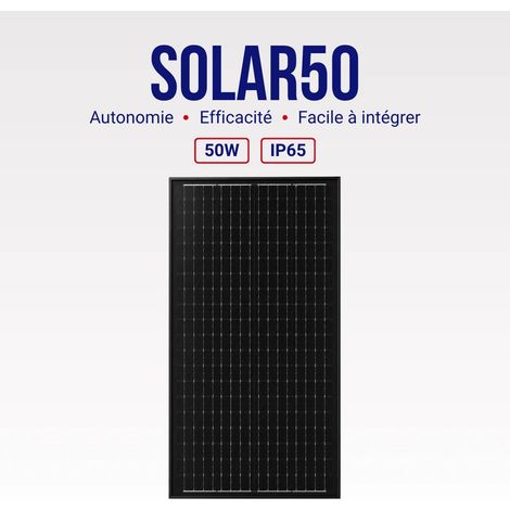 Panneau solaire monocristallin 50 W IP65 haute efficacité RE-LION FACTORY® SOLAR 50 (1/5)