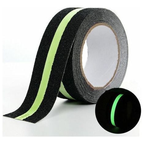 Ruban antidérapant en PVC dépoli, bande antidérapante lumineuse extrêmement collante, pour marches d'escalier intérieures et extérieures, 5cm 5m, Vert - Vert (1/4)