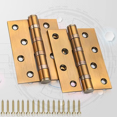 Cerniere 2 Pezzi, Cerniere per Porte in Acciaio Inox con Viti, Cerniere per Porte per Casa, Mobili, Armadi, Ante e Cassetti, 100x77mm (1/5)