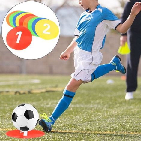 Disques Plats - Marqueurs D'entraînement Football - PVC Résistant - Pour Football Patinage Skateboard Activités Plein Air - Lot De 10 (1/5)