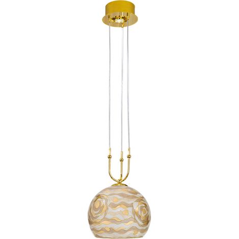 Kolarz LUNA Plafonnier suspendu à dôme en verre 2 lumières or 24 carats