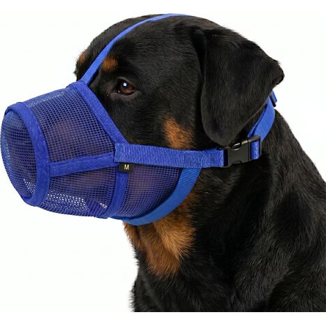 Muselière pour Chien - en Maille Respirante et Douce - pour Chiens de Petite, Moyenne et Grande Taille - Design entièrement fermé pour arrêter de Mordre et de mâcher et de lécher (1/5)