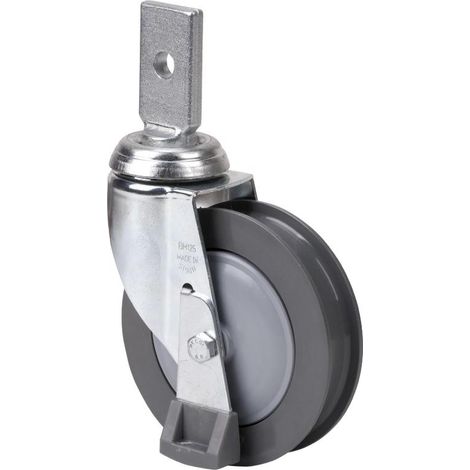 rueda giratora espiga plana c/patas 32mm125-meb poliur.gris acanalada bolas (1/2)