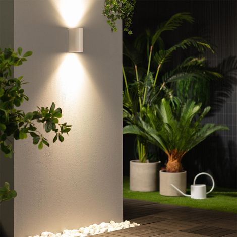 Ledkia – Applique extérieure double face IP44 – Éclairage LED GU10 – Résistante à la poussière et éclaboussures – Blanche