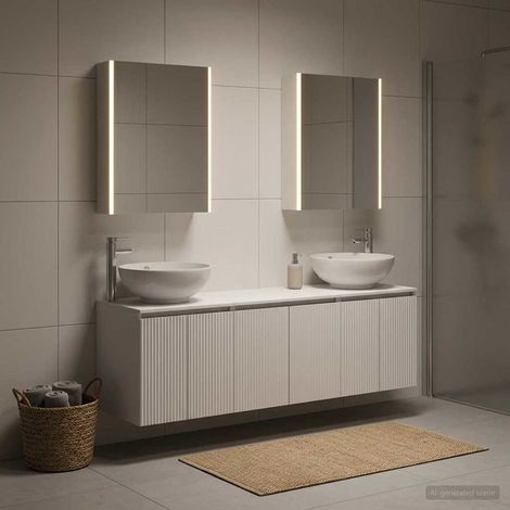 vidaXL Bathroom Cabinet Set 5 pcs White Engineered Wood (1/5)