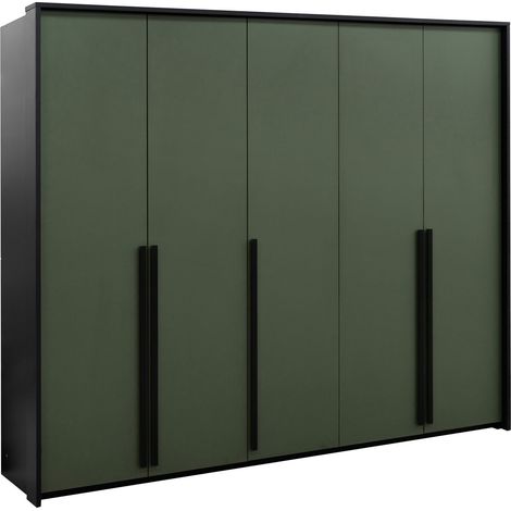 Armoire Calcalo 102, Vert, 217x255x65cm, Portes d'armoire: Avec des charnières, Nombre d'étagères: 0