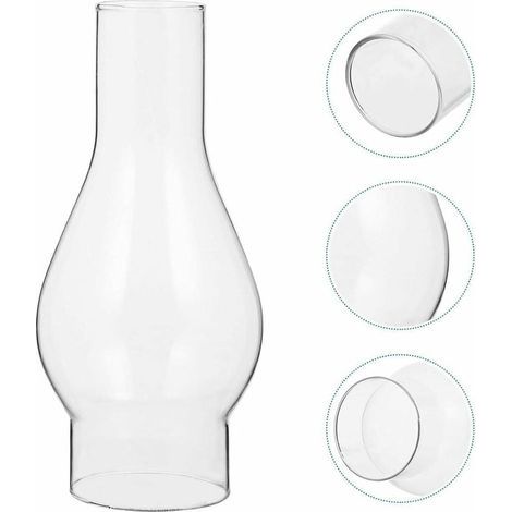 Abat-jour en verre transparent pour lampe à huile, cheminée en verre pour lampe à huile, abat-jour pour lampe à huile, accessoires interchangeables (taille : petite) (1/4)