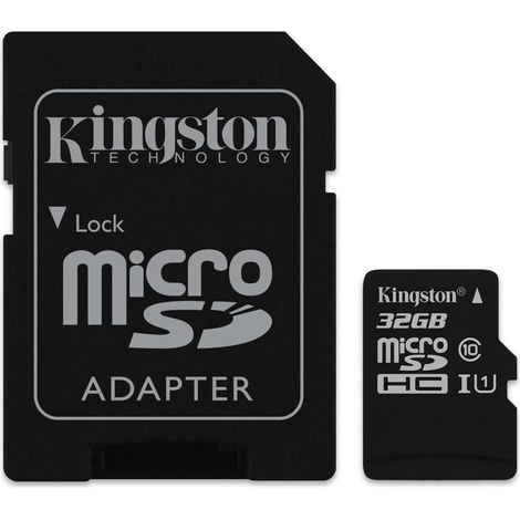 Scheda di memoria 32 GB KINGSTON Velocità UHS-I di Classe 10 con Adattore SD