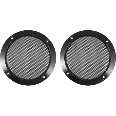 Lot de 2 Filets de Subwoofer Noirs 5 Pouces en Plastique et Fer pour Protection et Décoration des Haut-parleurs Audio de Voiture (1/5)