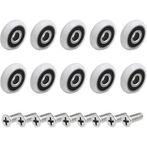 Lot de 10 roulettes de rechange pour porte de douche (19 mm) (1/4)