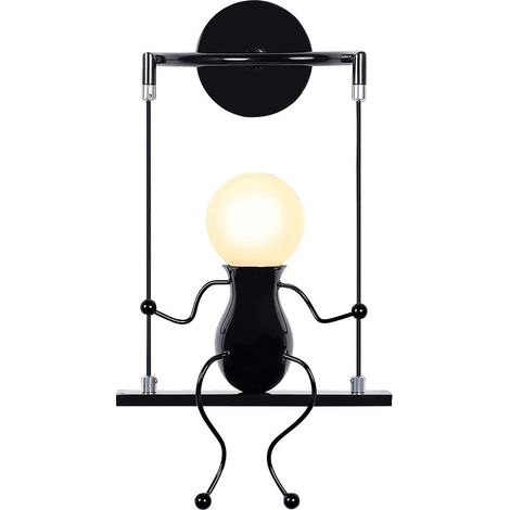Applique murale moderne à LED 12 W à intensité variable, lampe d'intérieur en aluminium noir avec abat-jour rond en acrylique - Idéale pour le salon, la chambre, l'escalier (1/5)