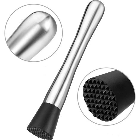 Bâtonnet mélangeur, marteau à glace, pilon à cocktails, accessoires de bar, pilon à glace en acier inoxydable, cuillère double face-AquaForge