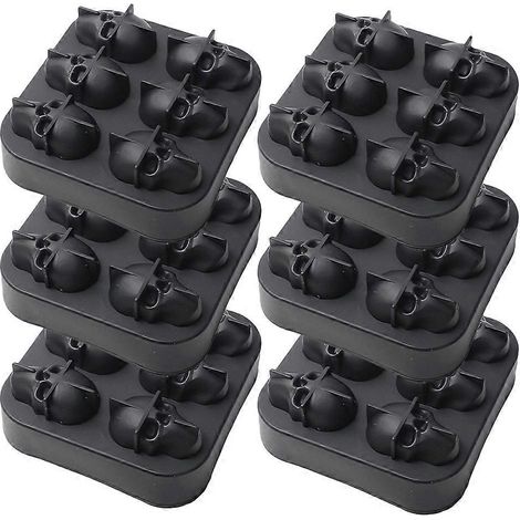 6 pièces moule à glaçons crâne moule qualité alimentaire silicone moule à glaçons trays démoulage facile fête boisson (1/5)