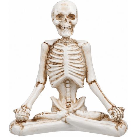 Figurine de squelette pratiquant le yoga pour Halloween, statue en résine blanche, 13 cm, décoration d'horreur (1/5)
