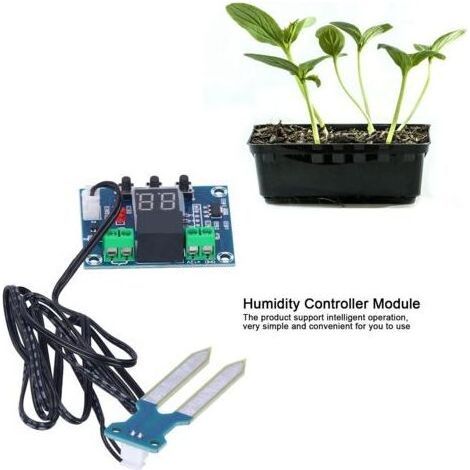 Contrôleur D'humidité du Sol pour L'irrigation Automatique, Contrôleur D'humidité du Sol DC 12V avec Réglage de Seuil, Système D'arrosage Automatique pour L'horticulture (1/5)