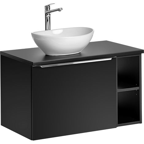 Waschtisch 80cm Éros mit 1 Schublade, Schwarz