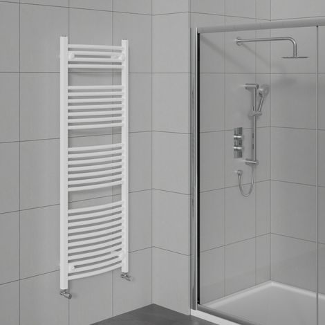 Curved Heated Towel Warmer Bathroom Radiator White 1500x600mm (1/5)