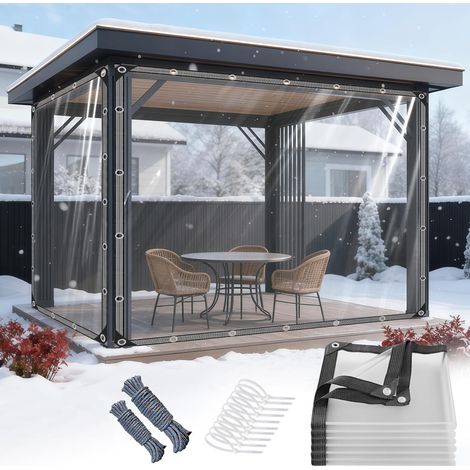 Bâche Transparente avec œillets 2x3m bâche Transparente en PVC bâche imperméable et résistante aux déchirures pour terrasse extérieure Balcon clapier Toit Poulailler (1/5)