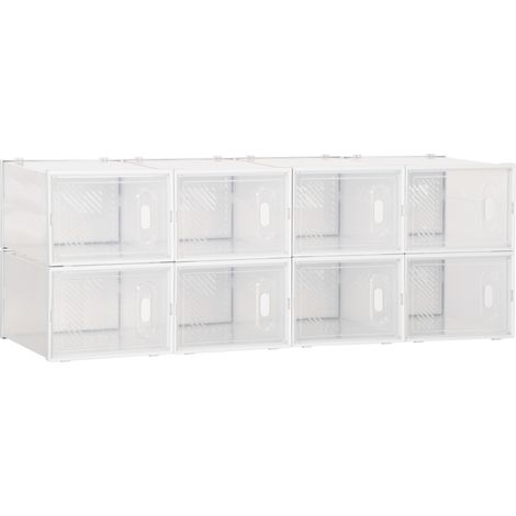 Mobile Scarpiera Modulare Salvaspazio, 8 Cubi 28x36x21 cm in Plastica PP, Bianco (1/5)