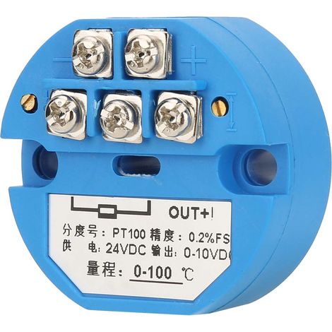 Sonde transmetteur de température PT100 0-100°C 24V DC sortie 0-10V (1/5)