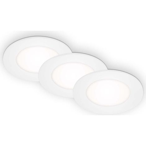 LED Einbauleuchten Einbaulampe 3er Set 3W weiß Kunststoff Ø8,6cm Briloner