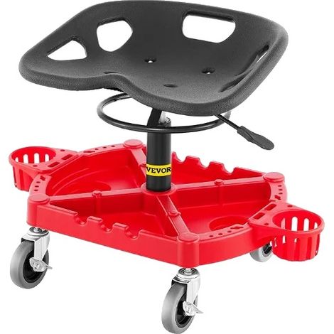 Tabouret de Mécanicien, Construction en Acier Durable, Hauteur Réglable, D (1/2)