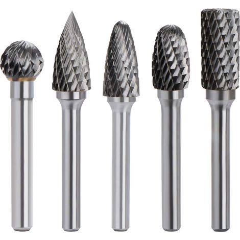 5 stücke Wolframkarbid-drehgrat Double Cut 6mm Schaft 10mm Kopf Werkzeug Bohrer Sander