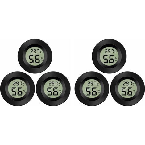 6-Pack Hygromètre Thermomètre Numérique LCD Moniteur Humidimètre Jauge pour Humidificateurs Déshumidificateurs Serre Sous-Sol Babyroom Hygromètre.Thermomètre (1/5)