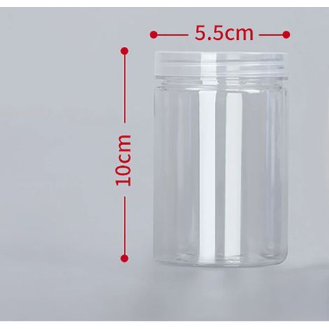 (D-200ml)1 bouteille d'emballage en plastique PET transparente vide avec fermeture hermétique, type seau circulaire, bocal à biscuits, boîte de conservation alimentaire scellée, récipient de stockage (1/5)