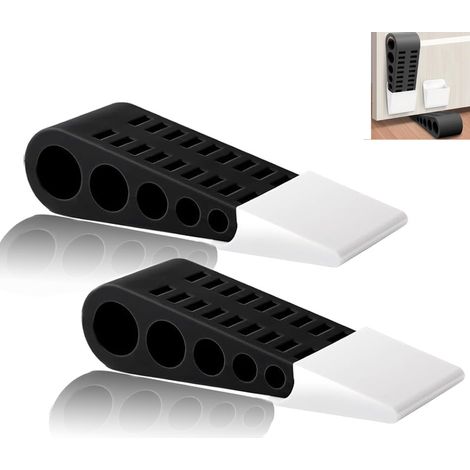 Lot de 2 butoirs de porte antidérapants en caoutchouc pour portes fenêtres armoires et meubles Cales de butoir avec maintien double (1/4)