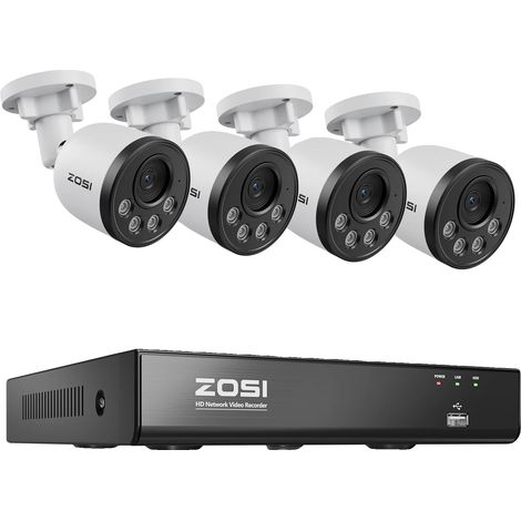 Sistema de cámaras de videovigilancia, resolución de 8 MP, detección inteligente por IA, 4 cámaras de 8 MP, ninguna (1/2)