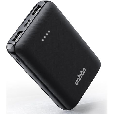 Batterie Externe USB 10000mAh pour Gilet Chauffant, Power Bank Mini Ultra Compact Légère, Batterie de Secours Chargeur Portable avec 2 Ports de Sortie USB-A pour Veste Chauffante et Smartphone (1/5)