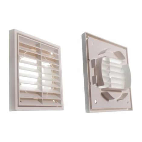 2 grilles polyvalentes à persiennes de 100 mm pour ventilation intérieure et extérieure (1/2)