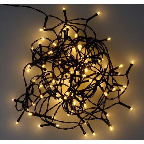 Guirlande solaire 20M 200LED - Câble vert - Blanc Chaud - SILUMEN (1/2)
