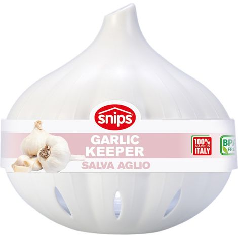 Trade Shop - Recipiente De Plástico Transparente Y Blanco Para Ajos Frescos -