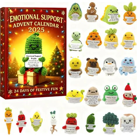 Calendrier de l'Avent surprise de Noël, compte à rebours de 24 jours, cadeau de Noël surprise, pendentif en acrylique pour un soutien émotionnel