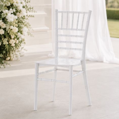 Domo Mea Sedia Bride Bianca in Resina per Cerimonie 41,2x49,7x89 cm