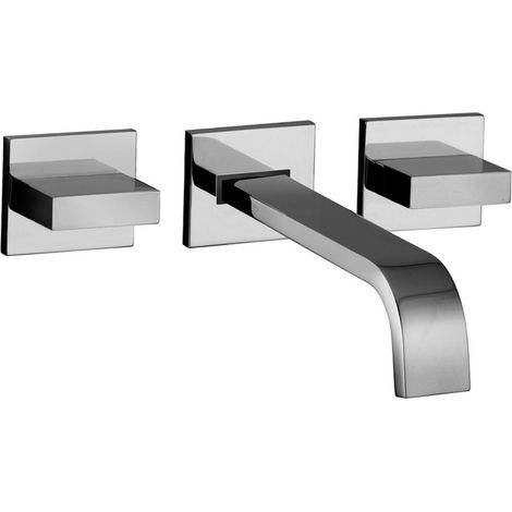 Batteria incasso per lavabo con 3 fori in ottone cromato - Paffoni Level (1/7)