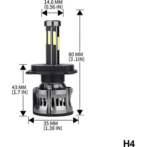Ampoule LED automobile, lot de 2 unités, réf. H11/HB3/HB4, 12V, 50W, 6000K, pour l'éclairage et le remplacement dans les véhicules.-AquaForge