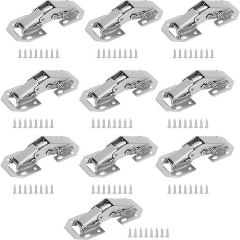 Lot de 10 charnières de porte à fermeture douce sans perçage pour armoire (1/5)