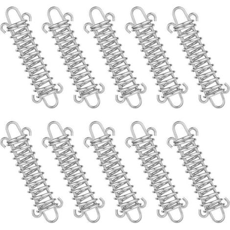 Tendeur Ressort, 10 Pcs Boucle de Corde de Ressort, Boucles à Ressort de Tente, Ressort Absorbeur, Ressort de Tension pour Voile dOmbrage, Bâche, Tente, Grille Métallique (1/5)