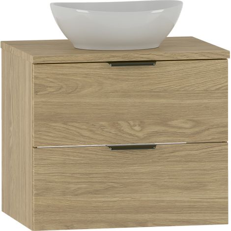 Waschtisch 60.6cm Astrid mit 2 Schubladen, Holzoptik