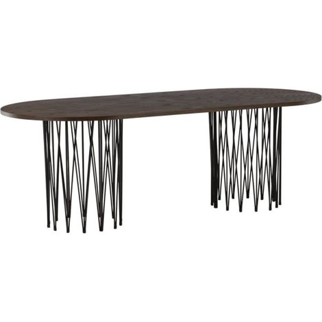 Table à Manger Design "Stone" 220cm Marron (1/5)