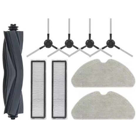 BARKBUSTERS Pièces de rechange pour aspirateur Dreame D9 Max Gen 2 / D10s Pro / D10s : brosse principale, brosse latérale, chiffon de nettoyage, filtre HEPA