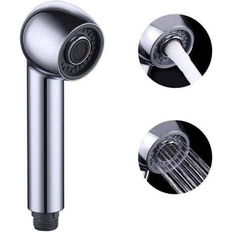 Pommeau de Rechange Pour Lave-vaisselle, 2 Types de Jets, Pommeau de Douche de Rechange Pour Robinet de Cuisine, Raccord d'évier, Douchette Universelle G1/2 Chromée (1/5)